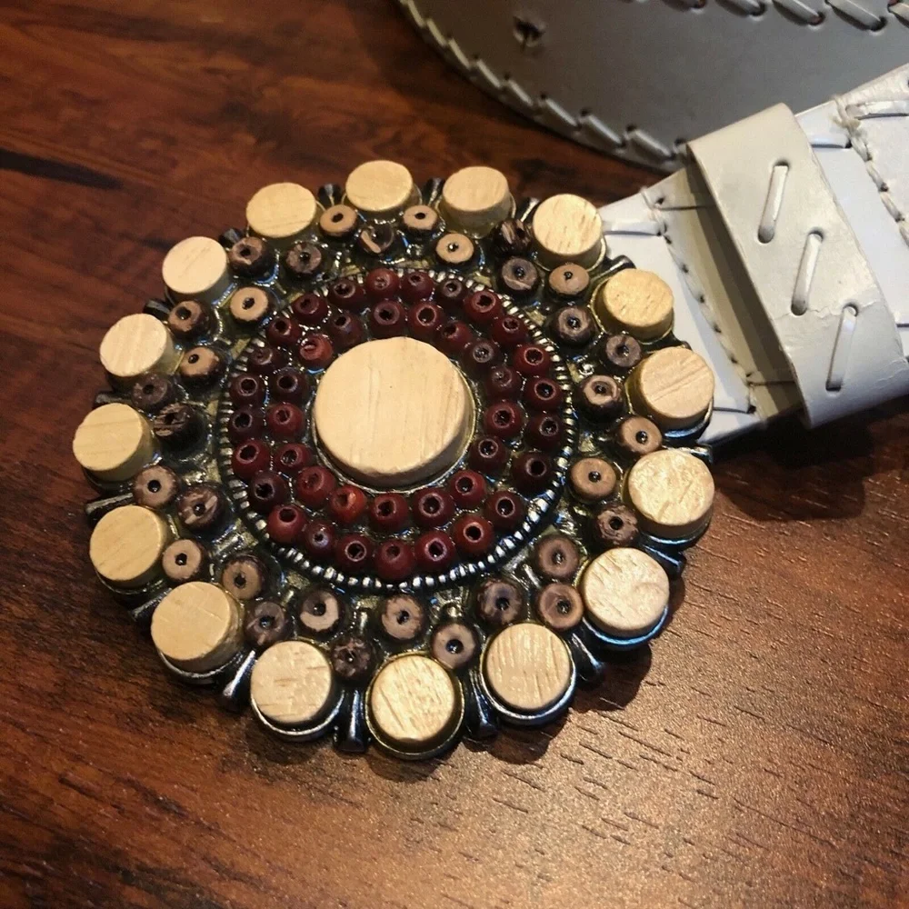 BOHO HIPPIE Bonded Leather Buckle Belt